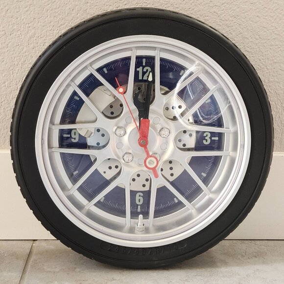 Quartz Wall Clock Rim Wheel Tire Screwdriver Wrench Hands 245/40ZR/18 - Picture 1 of 6
